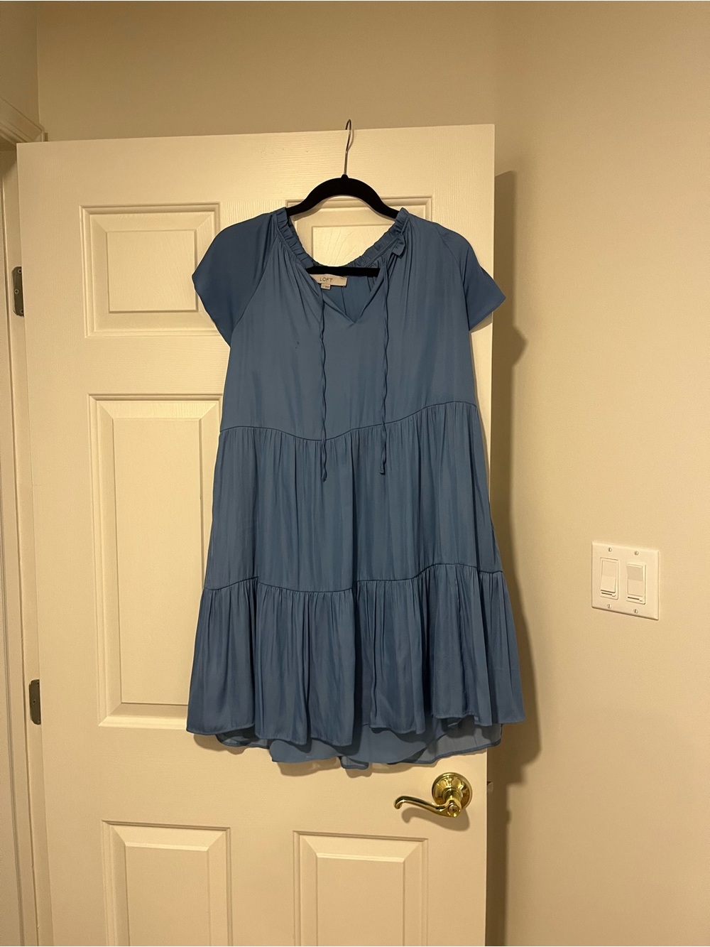LOFT Blue Tiered Mini Dress